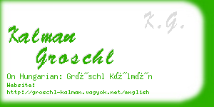 kalman groschl business card